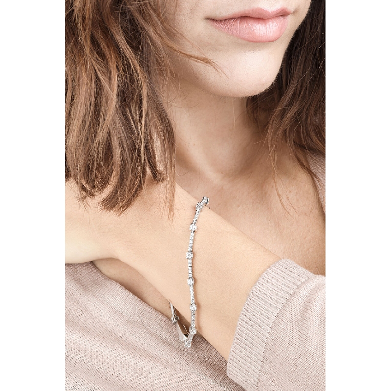 Segment bracelet in white gold 18k with diamonds