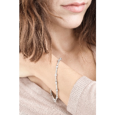 Segment bracelet in white gold 18k with diamonds