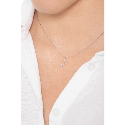 Letter J pendant with diamonds 