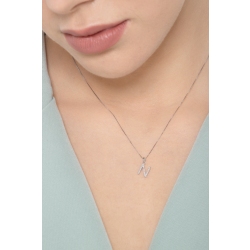 White gold 18k letter N pendant with diamonds  2