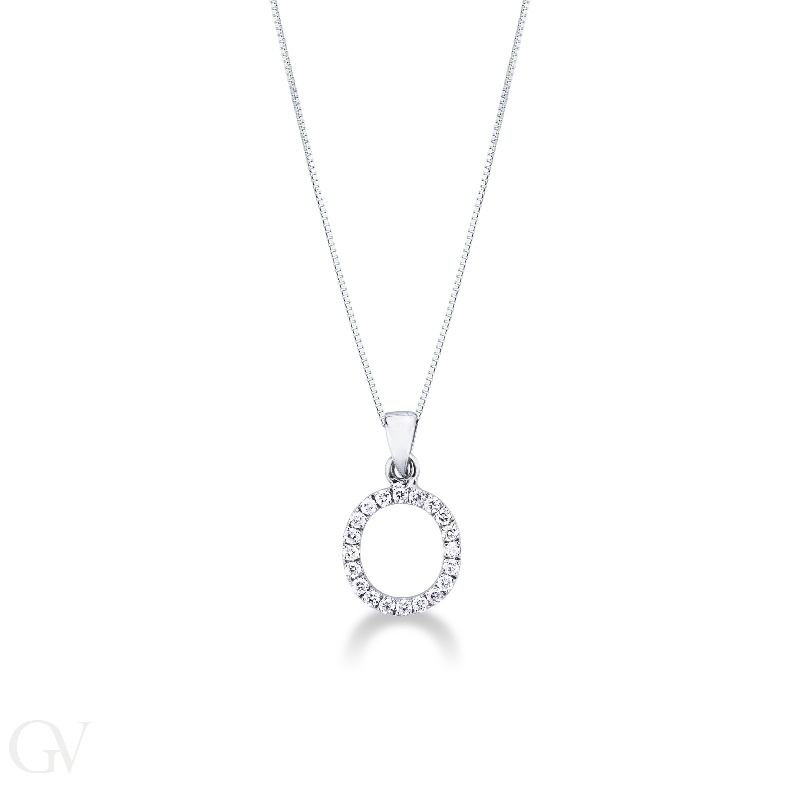 Letter O pendant with diamonds