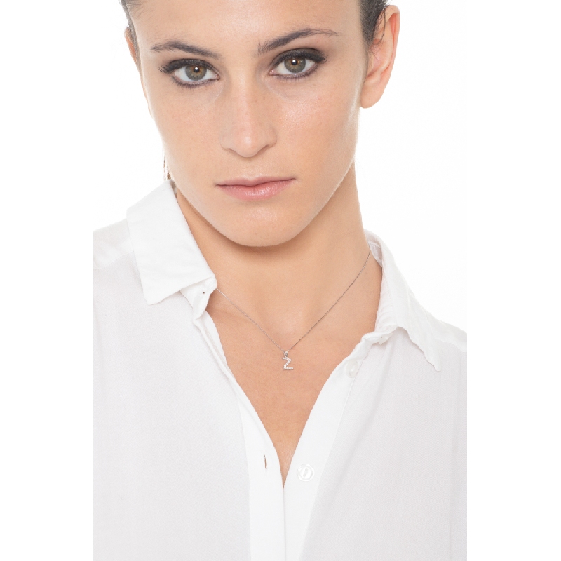 Letter Z pendant with diamonds
