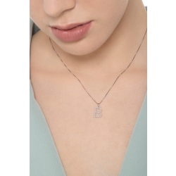 Letter B pendant with round cut diamonds 2