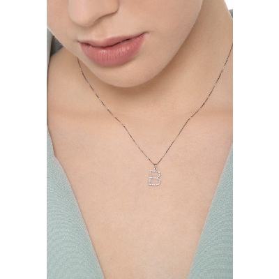 Letter B pendant with round cut diamonds