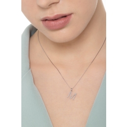 Letter M pendant with round cut diamonds 2