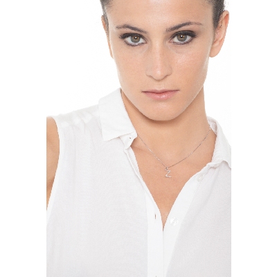 Letter Z pendant with round cut diamonds