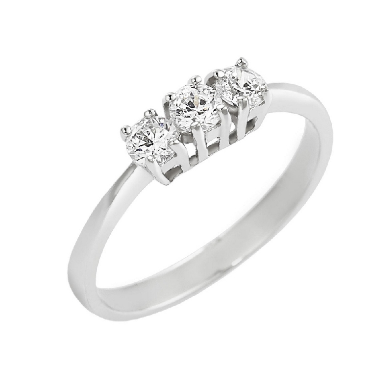 Ring 18k White Gold with Zircon 