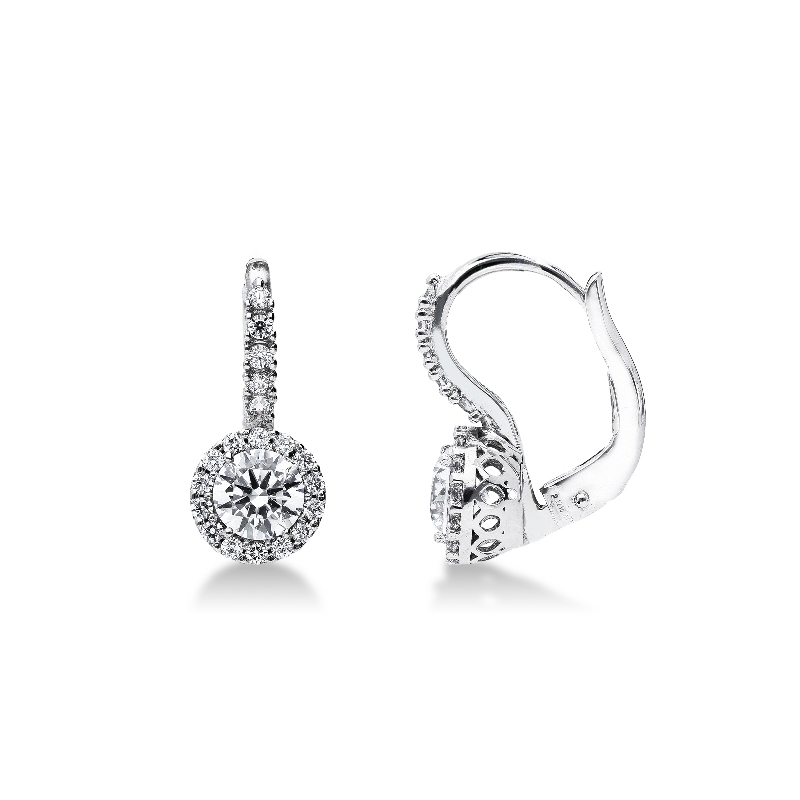 Zircon earrings in white gold