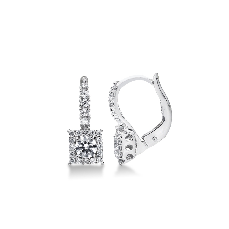 18k white gold zircon earrings 