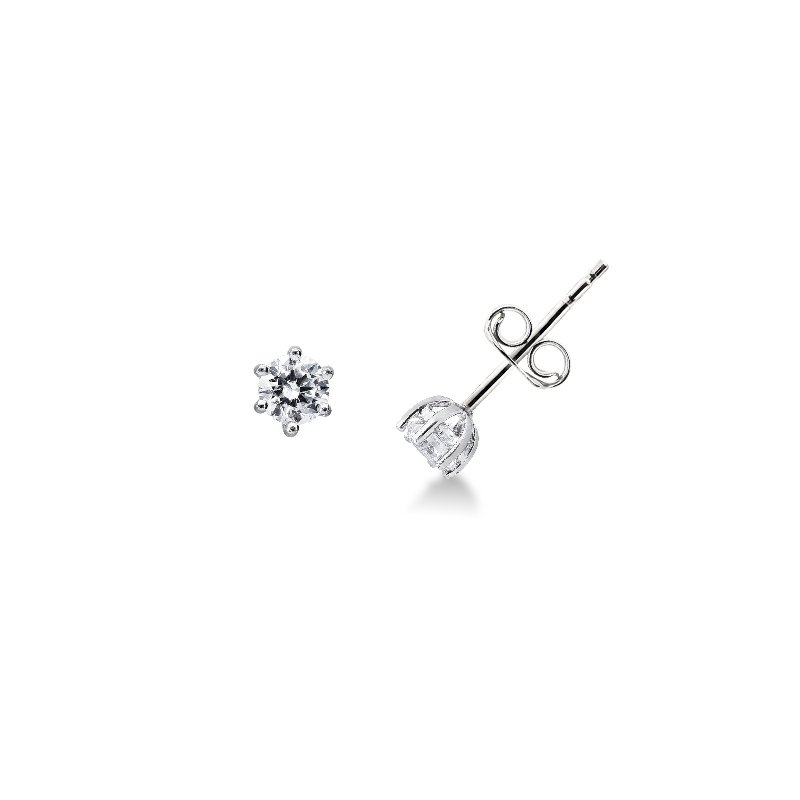 18k white gold earring with zircons