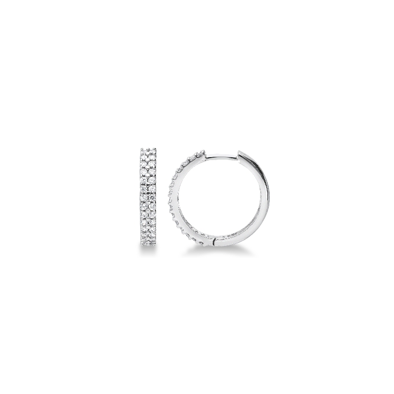 White gold 18k hoop earrings with zircons 