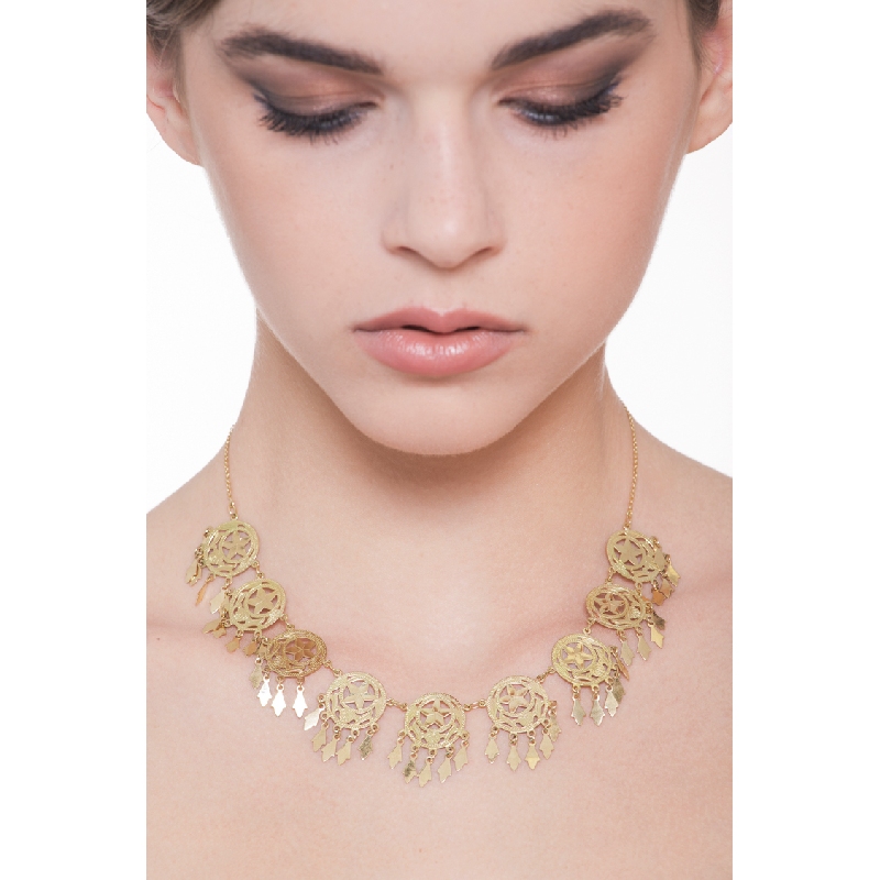 Ethnic necklace in 18k yellow gold