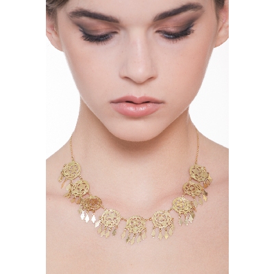 Ethnic necklace in 18k yellow gold