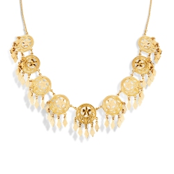 Ethnic necklace in 18k yellow gold