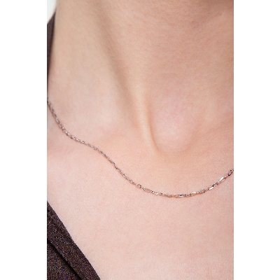 Catena maglia rolò in oro bianco 18k, cm 45.