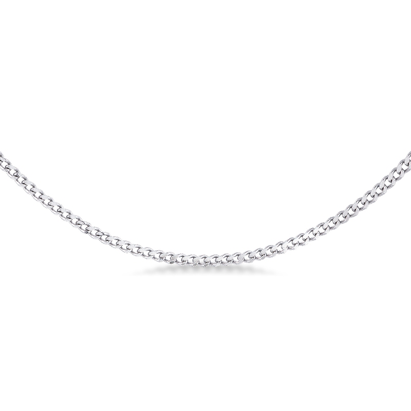 Man small chain in 18k white gold