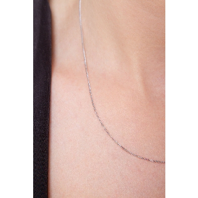 Man small chain in 18k white gold