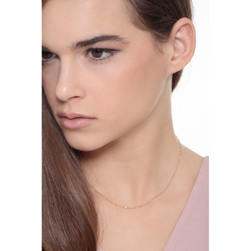 18k yellow gold chain diamond cut, 40 cm