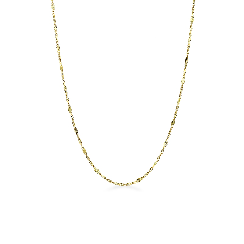 18k yellow gold chain diamond cut, 40 cm