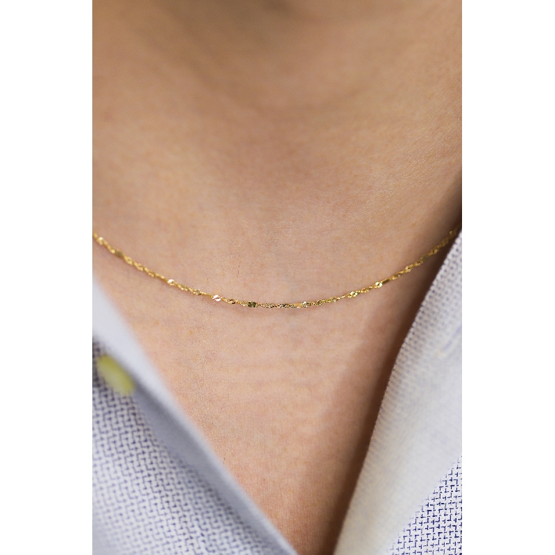 18k yellow gold chain diamond cut