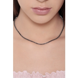 Tennis necklace in white gold 18k with black diamonds 2