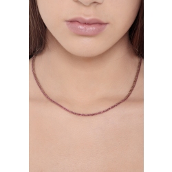 Tennis necklace in rose gold 18k with rubies  2
