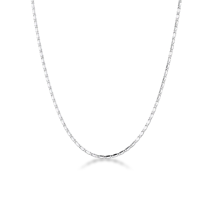 Knurled chain in 18k white gold 