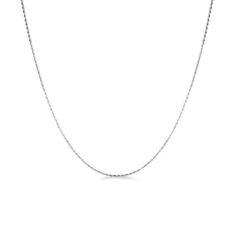 Thin Necklace 18k White Gold, cm 45