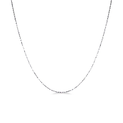 Thin Necklace 18k White Gold, cm 45