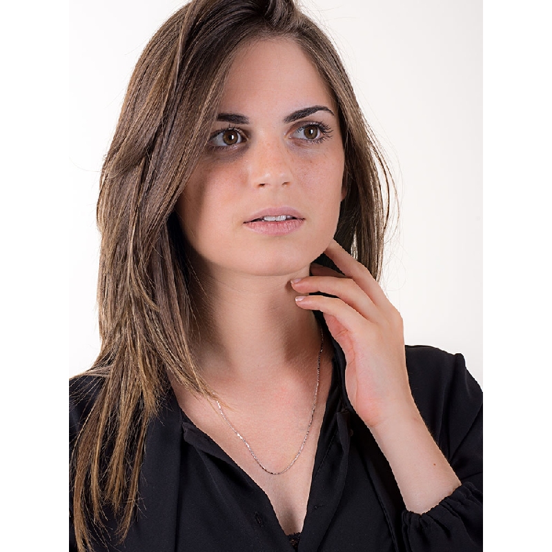 Thin necklace 18k White Gold cm 50