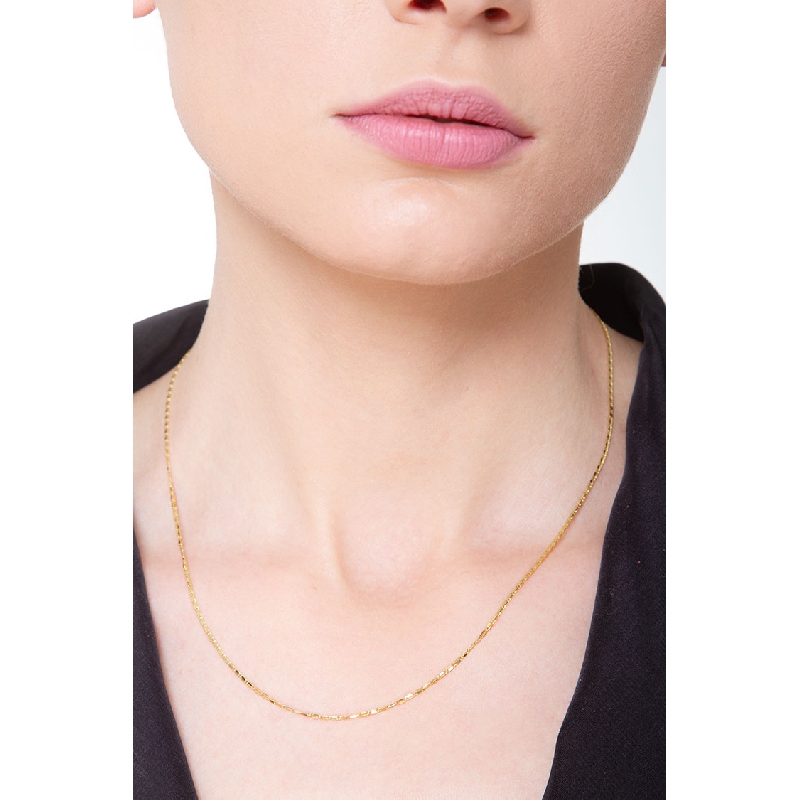 Yellow gold 18 rolò chain, 45 cm 