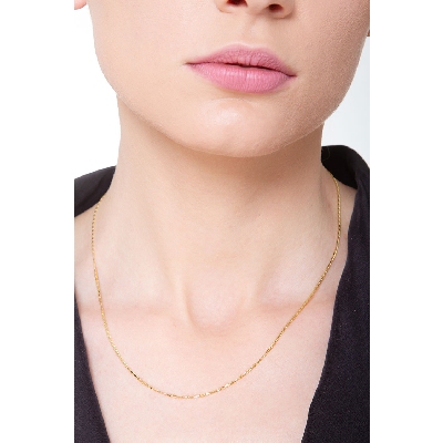 Yellow gold 18 rolò chain, 45 cm 