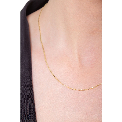 Yellow gold 18 rolò chain, 45 cm 