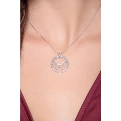 Fancy circles pendant in 18k white gold 2