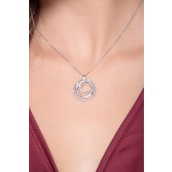 Fancy wire pendant with diamonds in 18k white gold 2