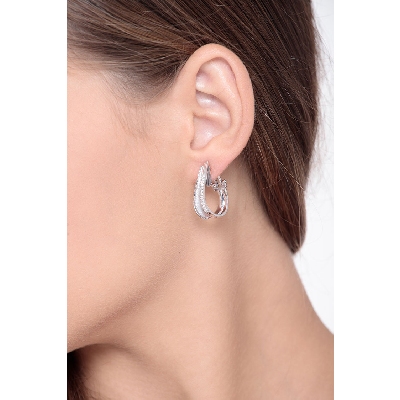 18k white gold hoop earrings with diamonds 