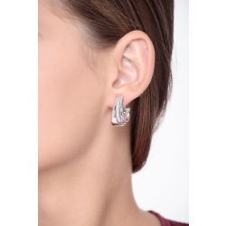 Fancy clip earrings in 18k white gold with diamonds  2