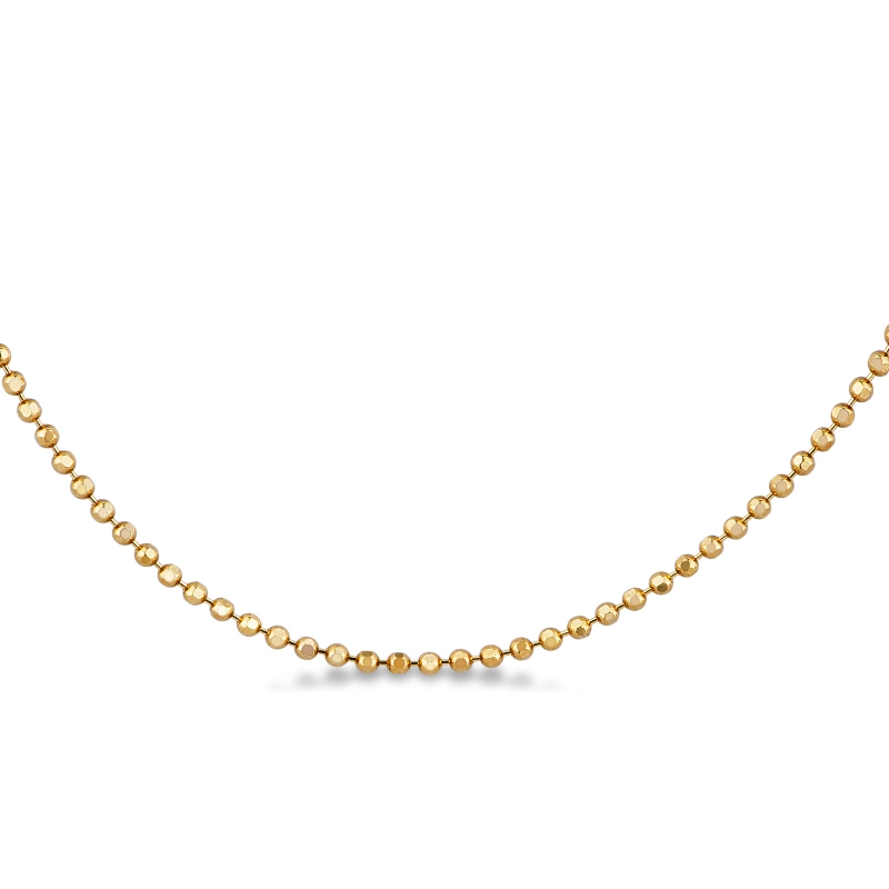 Spheres necklace in 18k yellow gold, 45 cm