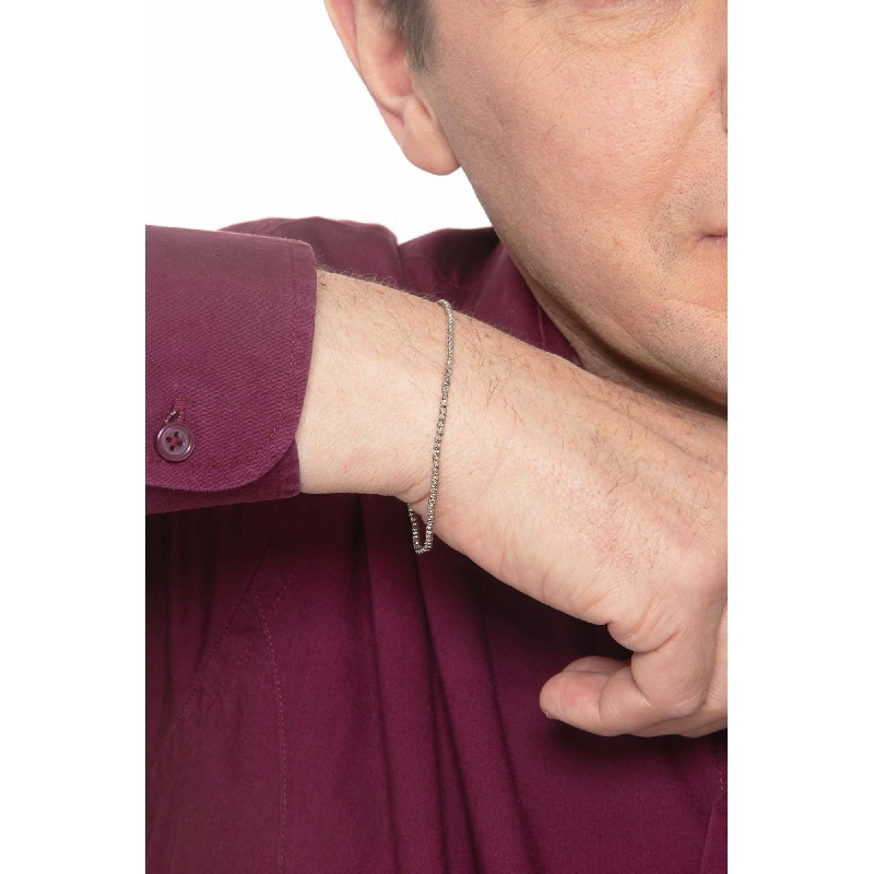 Bracciale Fantasia in Oro Bianco Diamantato 18k.