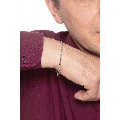 Bracciale Fantasia in Oro Bianco Diamantato 18k.