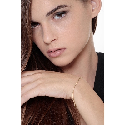 Bracciale Fantasia in Oro Giallo Diamantato 18k, cm 18.