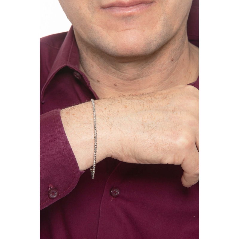 Fancy bracelet in 18k white gold with spheres