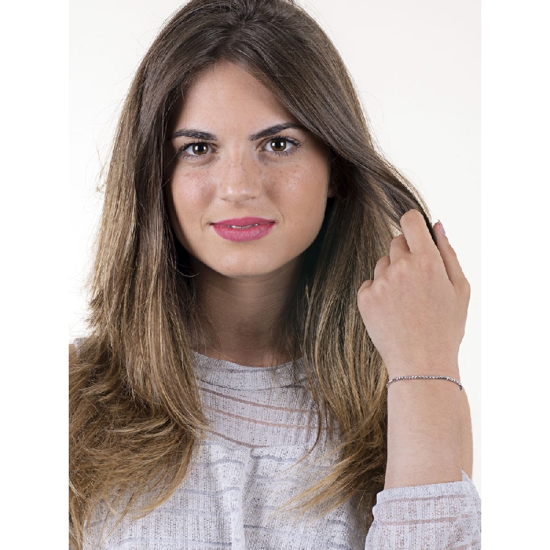 Fancy bracelet in 18k white gold with spheres