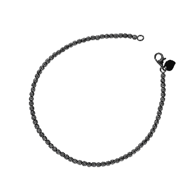 Bracciale Fantasia in Oro Nero Diamantato 18k cm 19