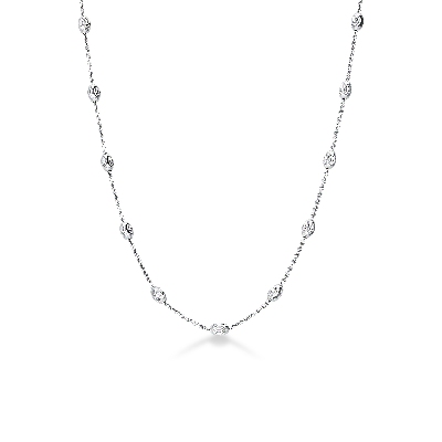 18k white gold chain with ovals