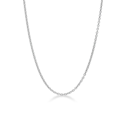 Thin belcher chain in 18k white gold, 45 cm