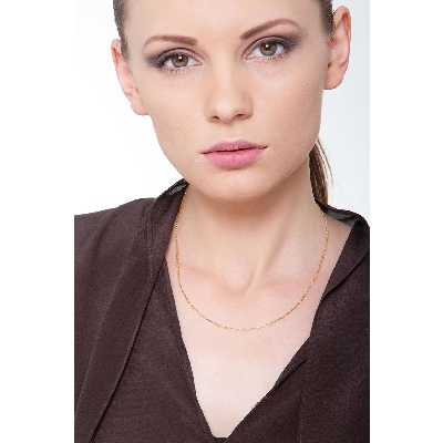 18k yellow gold rolò links chain, 45 cm