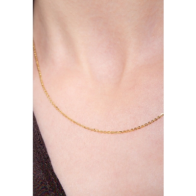 18k yellow gold rolò links chain, 45 cm