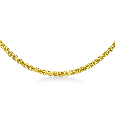 Catena maglia spiga in oro giallo 18k, cm 50