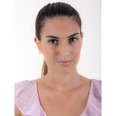 Catena maglia spiga in oro giallo 18k, cm 50